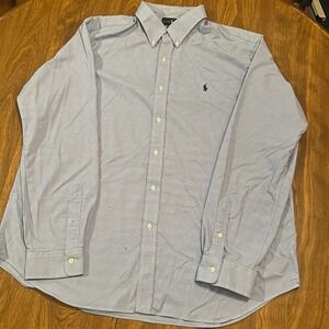Ralph Lauren Mens XXL Classic Fit Blue Plaid Button Down Shirt Long Sleeve